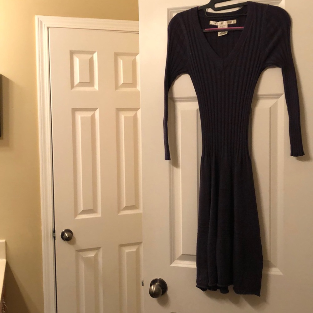 Deep violet sweater dress